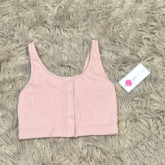 NWT yogalicious button snap crop top medium - Picture 1 of 4